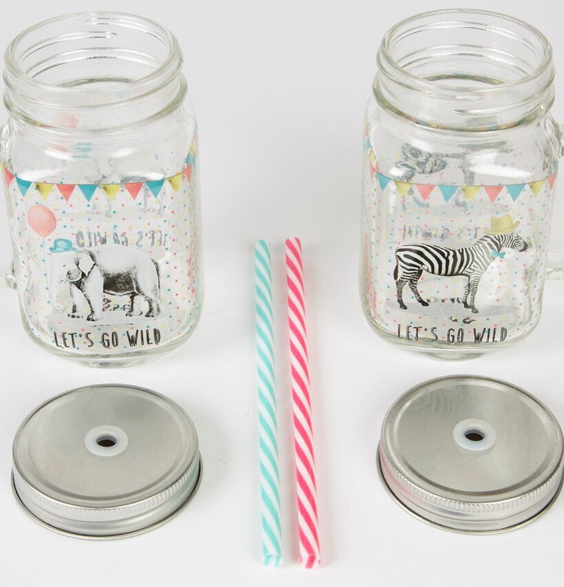 Glas Party Animals Elefant från Sass & Belle med sugrör