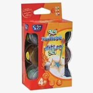 Bild av färgglad glittergel för kreativt skapande