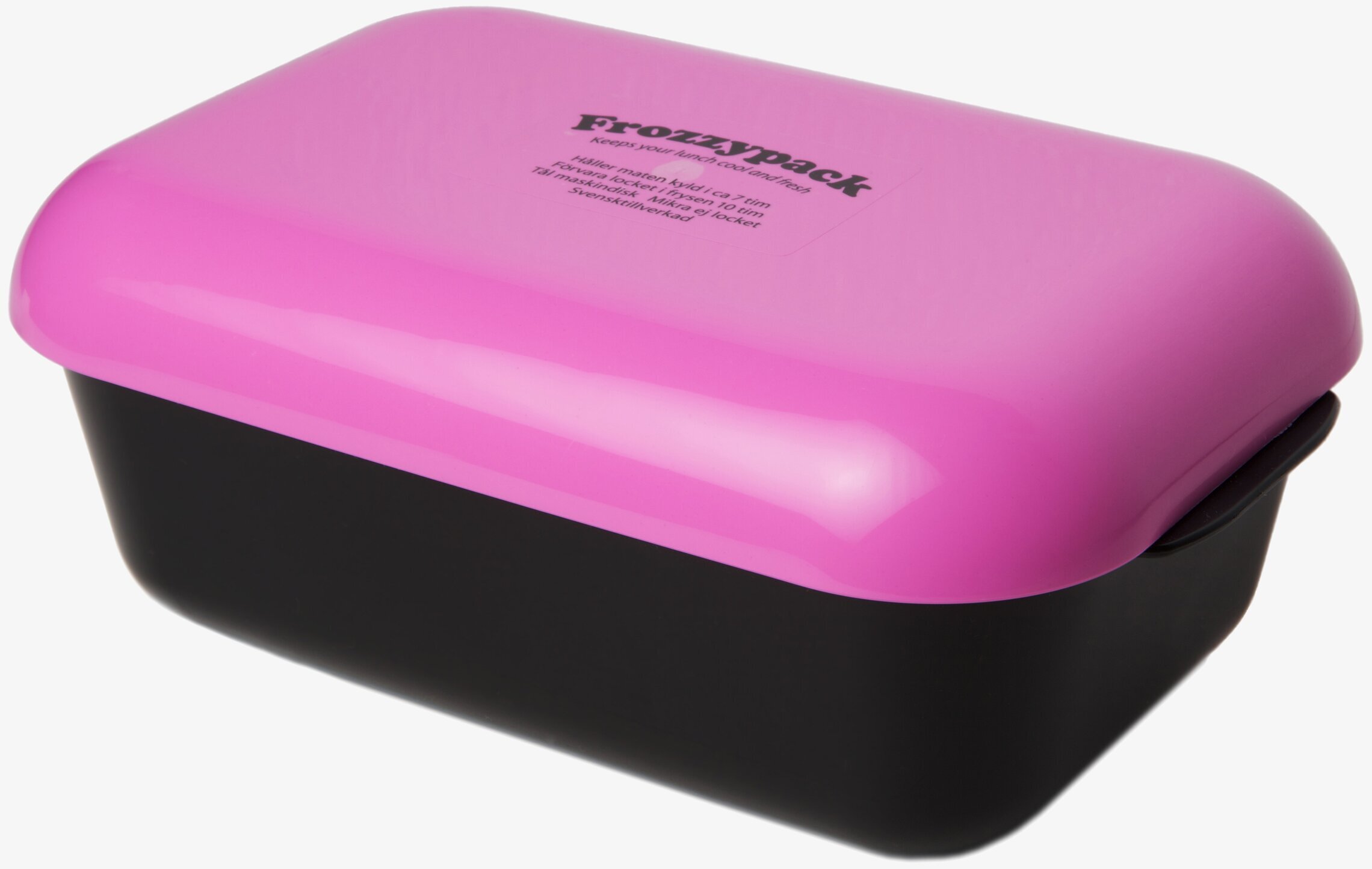 Bild av färgglad och modern matlåda i cerise och svart