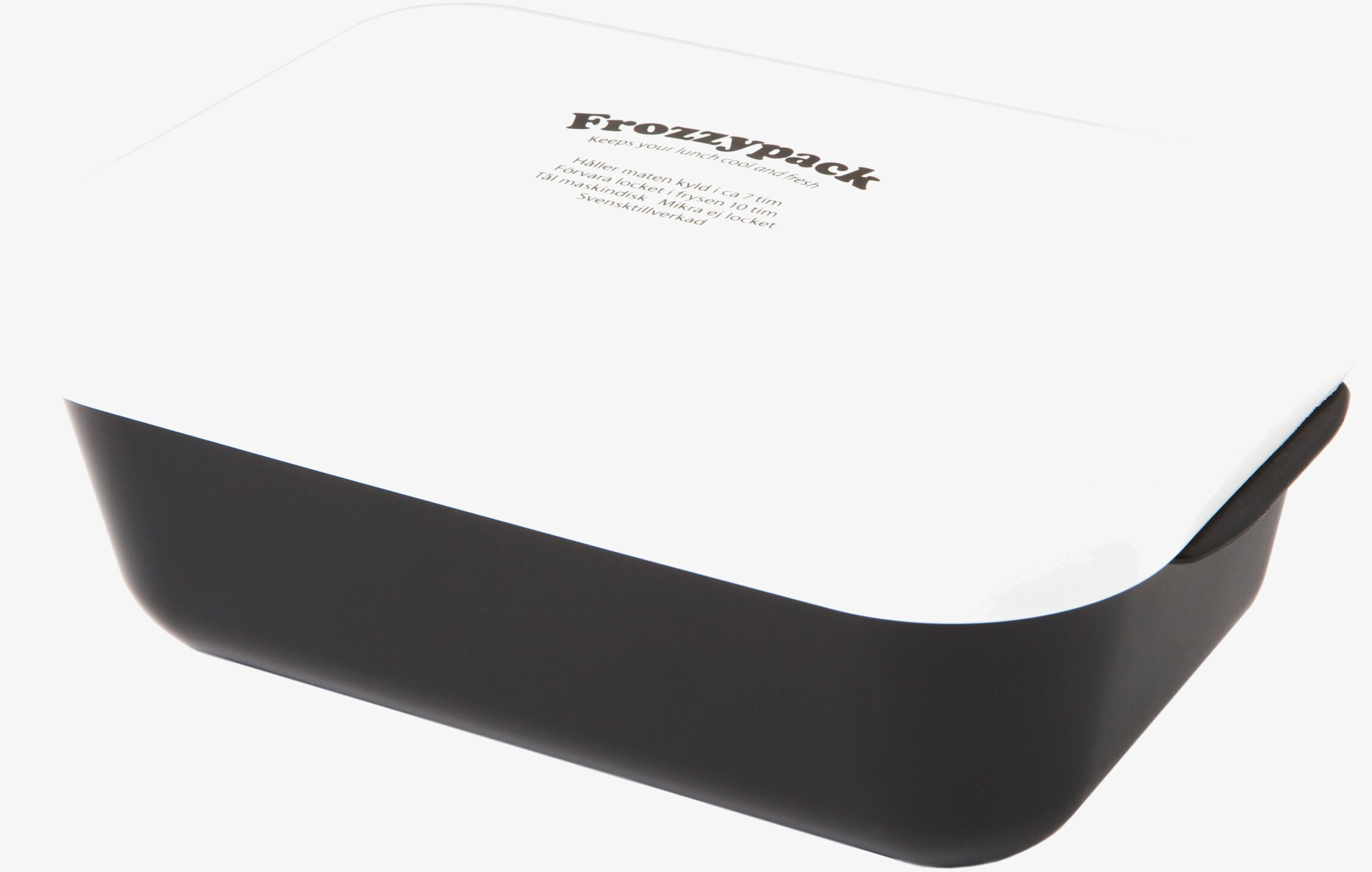 Bild av stilren och praktisk matlåda i svart och vitt