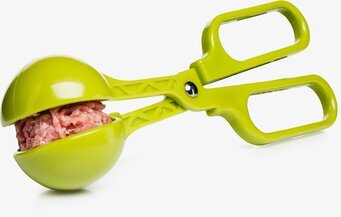 Foto av limegrön köttbulleformare med ergonomisk design