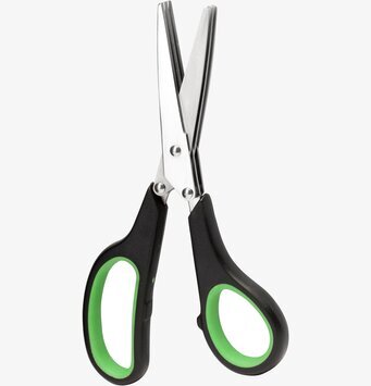 Bild av kökssax med ergonomiskt handtag och flerbladssystem