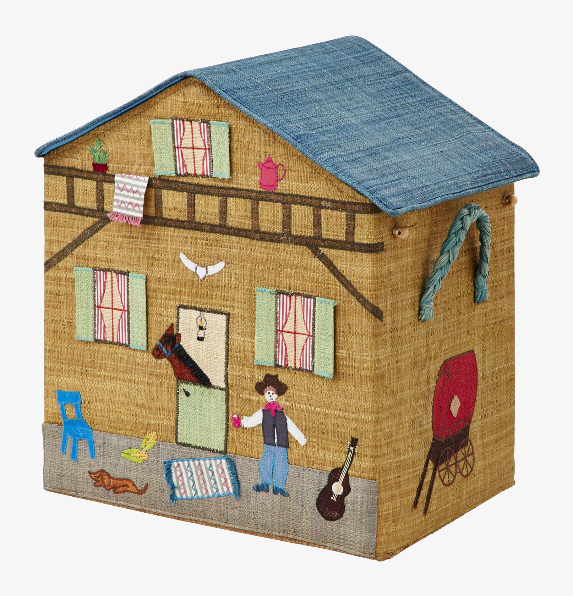 Leksakskorg Cowboy Theme L från Rice med dekorativ design