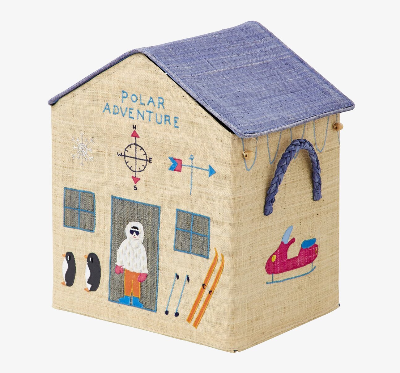 Bild av leksakskorg med polaräventyrstema för barn