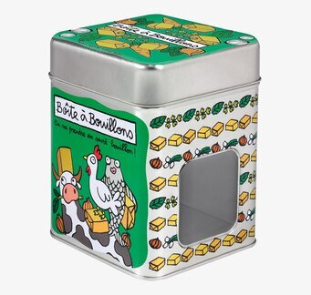 Bild av charmig och humoristisk plåtburk för köket