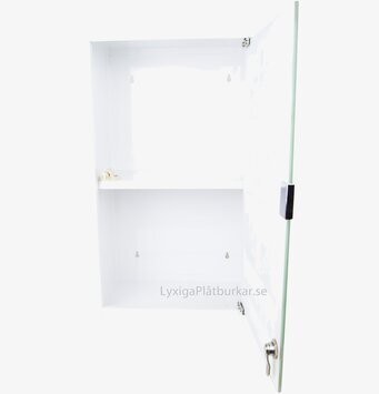 Foto av rosa medicinskåp med stilren och praktisk design