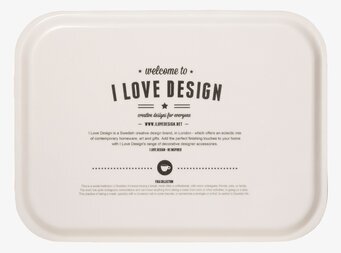 Bild av stilren och funktionell bricka med textdesign