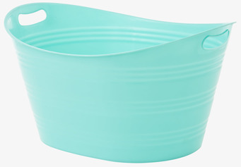 Bild av stor turkos plastbalja med praktisk design