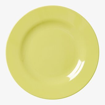 Bild av ljusgul tallrik med glatt och lekfullt uttryck