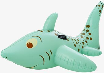 Bild av uppblåsbar haj i lekfull och färgglad design