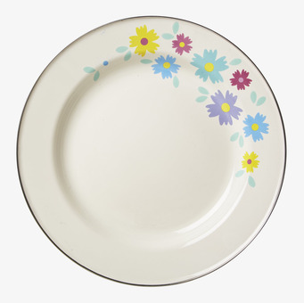 Bild av en färgglad och stilfull tallrik med blommönster