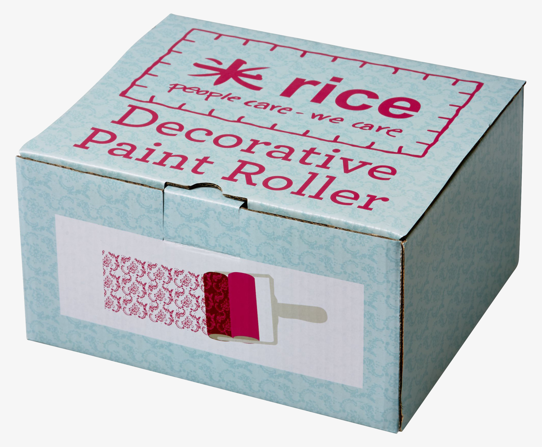 Färgroller Ornament från Rice i en ljusblå kartongförpackning