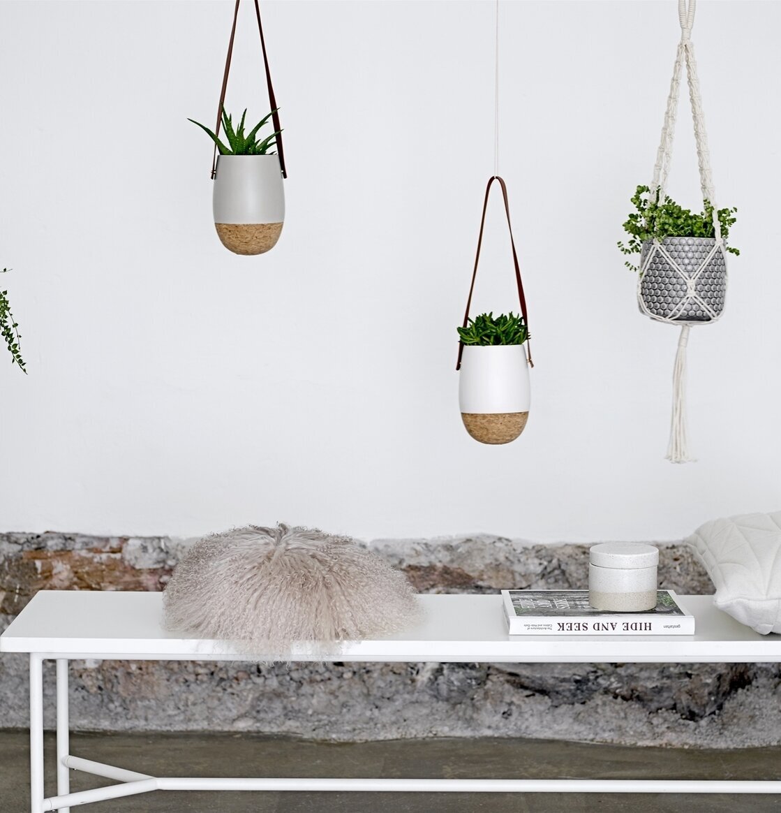 Bild av modern inredning med hängande krukor och växter