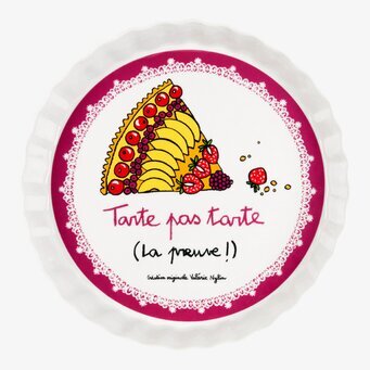 Bild av färgglad pajform med fruktillustration