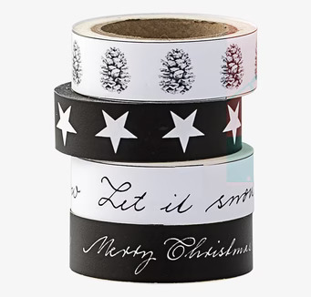 Bild av dekorativ tejp med jultema och unika mönster