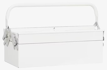 Bild av tidlös vit verktygslåda med stil och funktion