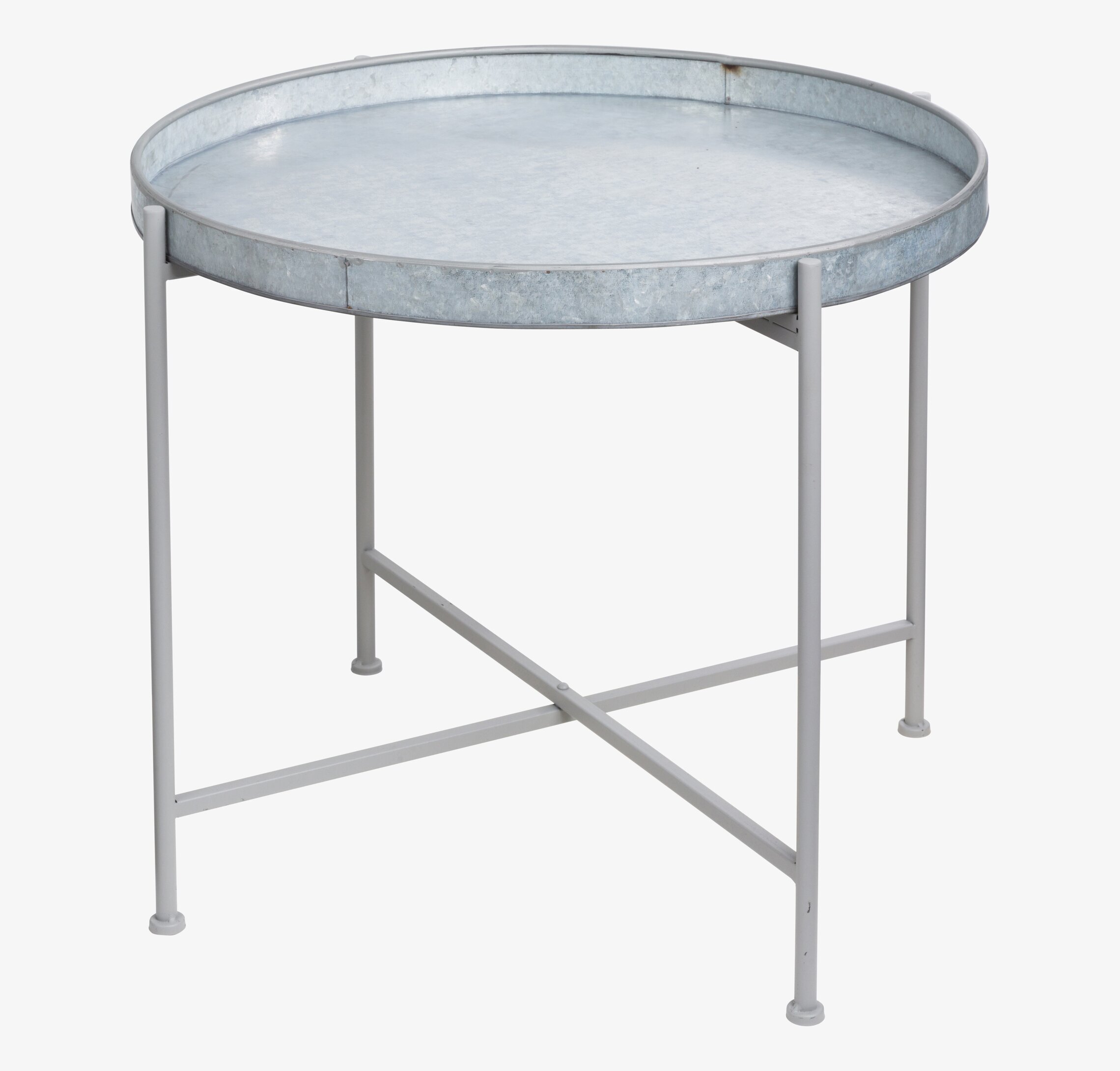 Brickbord Grå Ernst från Ernst, rund form, grå metall yta