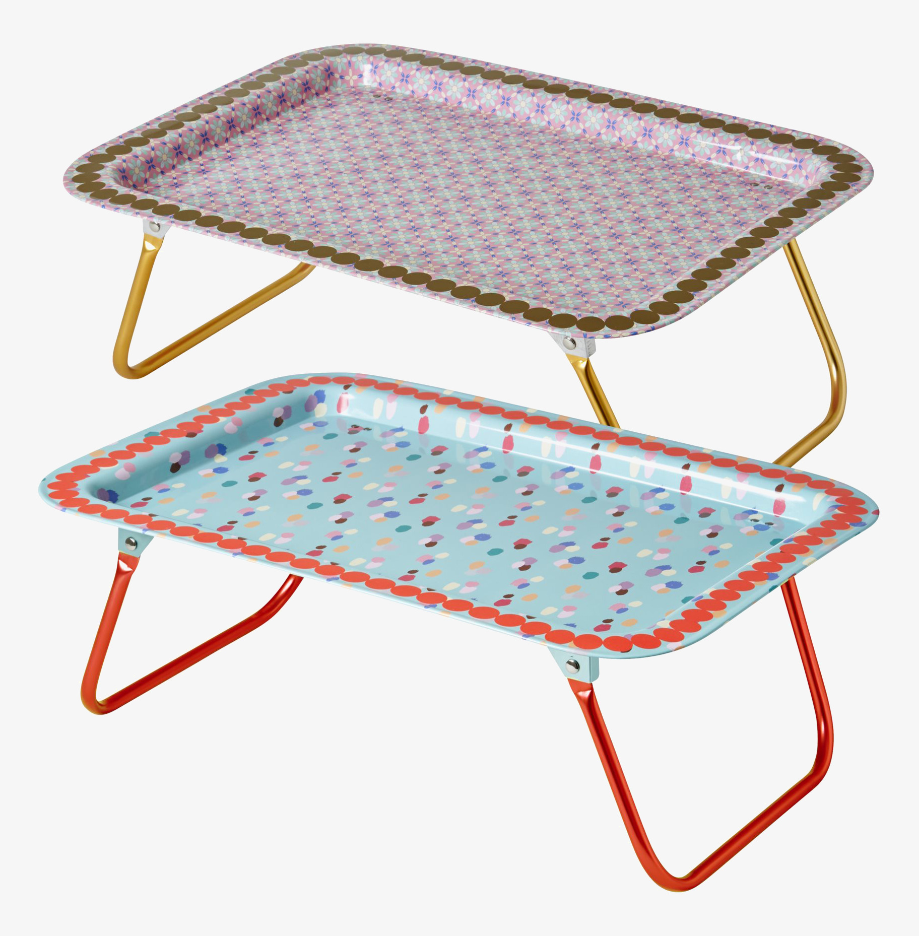 Sängbricka Dots från Rice med färgglada mönster och detaljer