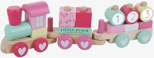 Foto av charmigt leksakståg i pastellfärger för barn