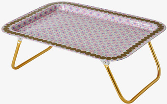 Bild av stilfull och praktisk sängbricka med blommönster