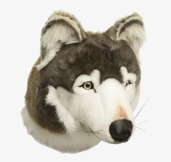 Bild av realistiskt varghuvud med naturtrogna detaljer