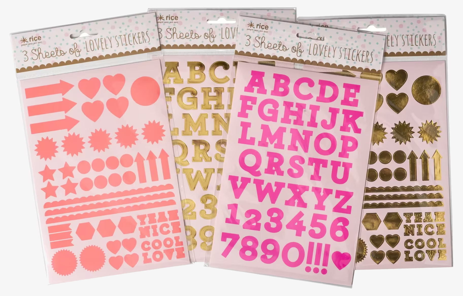 Stickers Bokstäver Guld från Rice i glänsande guldnyans