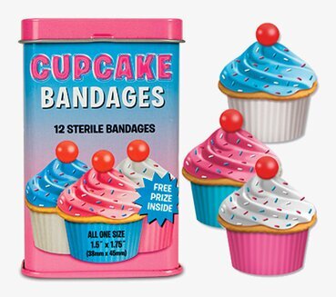 Bild av färgglada plåster som ser ut som cupcakes