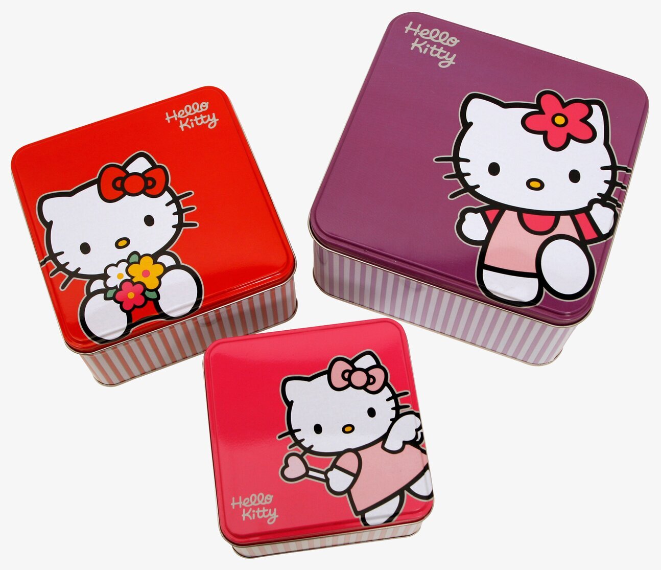 Plåtburk Hello Kitty från Hello Kitty i tre olika färger