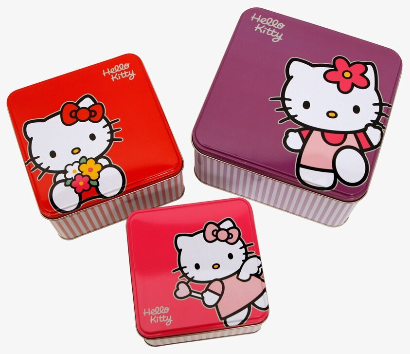 Plåtburk Hello Kitty från Hello Kitty i tre olika färger