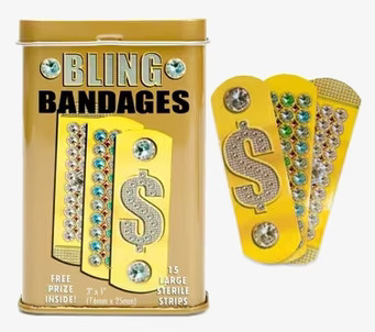 Bild av glittriga plåster med juvelliknande dekorationer