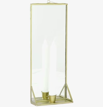 Bild av elegant väggljusstake i mässing med spegel