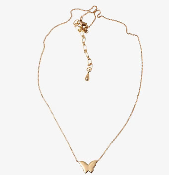 Bild av stilrent halsband med fjärilsdesign i roseguld