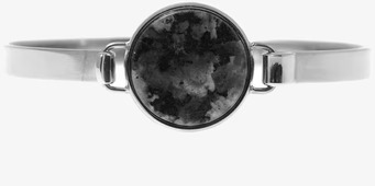 Bild av elegant armband med svart sten och stål