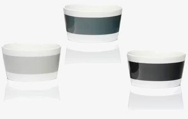 Skålar Scala Grey 3-Pack från Mette Ditmer på genomskinlig yta