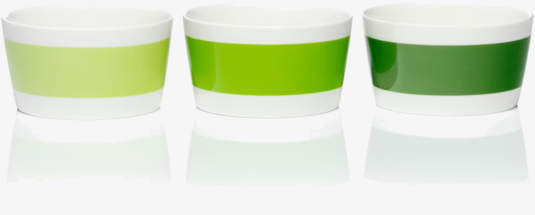 Skålar Scala Lime Green 3-Pack från Mette Ditmer på vit yta