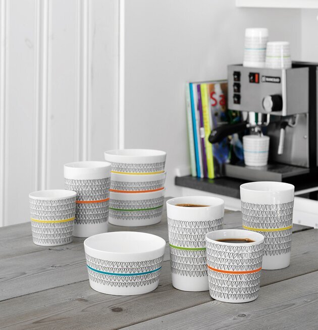 Kopp Yellow Heart 2-Pack från Mette Ditmer i köksmiljö