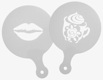 Bild av stenciler för kreativa kaffe- och dessertdekorer