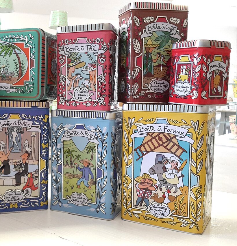 Plåtburk Relief Mjöl från Derriére la porte i lantlig design