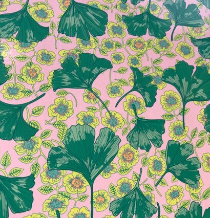 Notebook A4 från Rice med färgglada blommor och blad