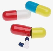 Bild av kreativa pillerformade behållare i livfulla färger