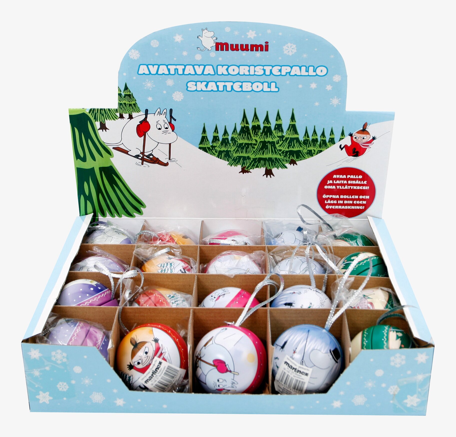 Mumin skatteboll från Moomin by Martinex i vinterdisplay