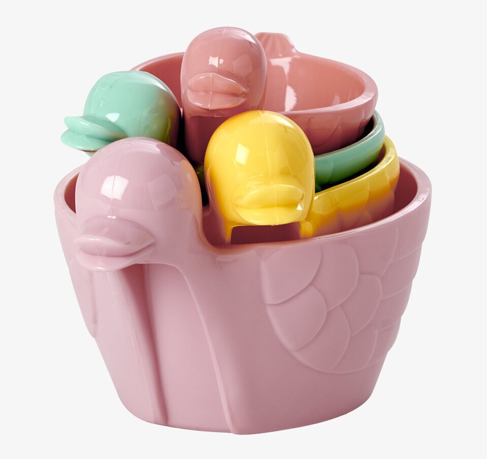 Måttsats Pastell från Rice med färgglada ankmotiv i köket