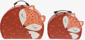 Bild: Charmiga resväskor med rävtryck i två storlekar