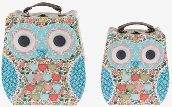 Bild av fantasifulla uggleresväskor med blommönster