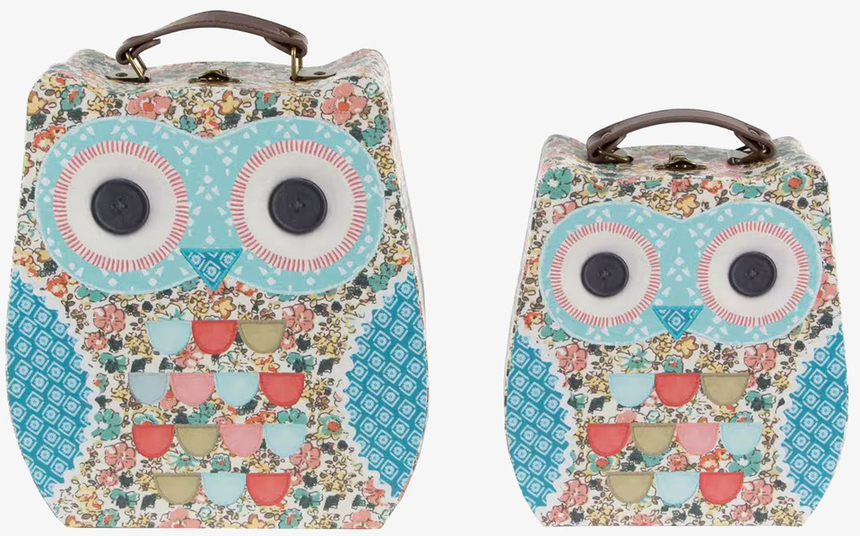 Resväska 2-Pack Clara från Sass & Belle med uggledesign