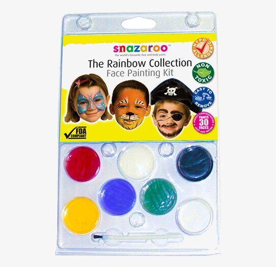 Foto av ett färgglatt ansiktsmålningkit för barn