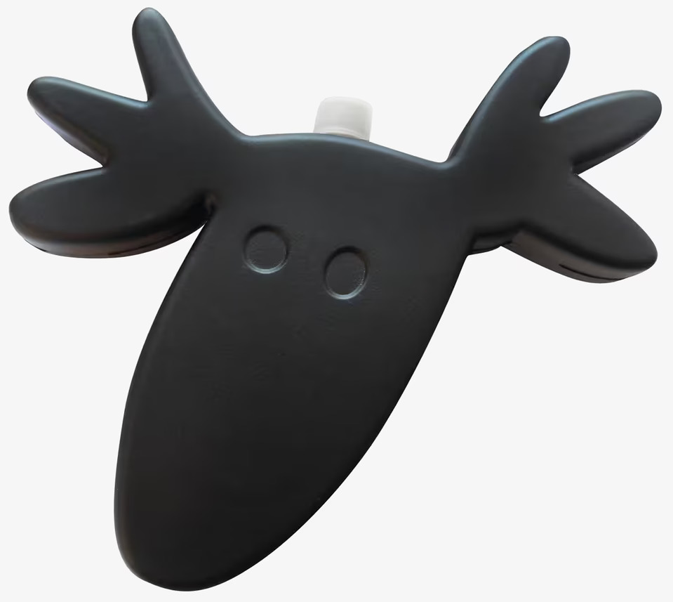 Bild av isklamp formad som älghuvud, stilren och unik