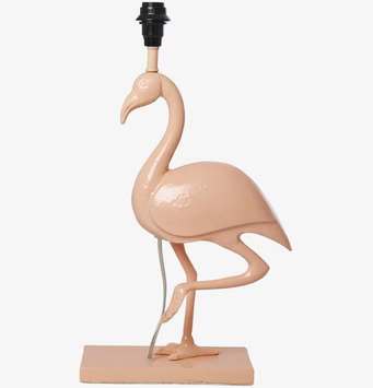 Bild av dekorativ flamingoformad lampfot i korall