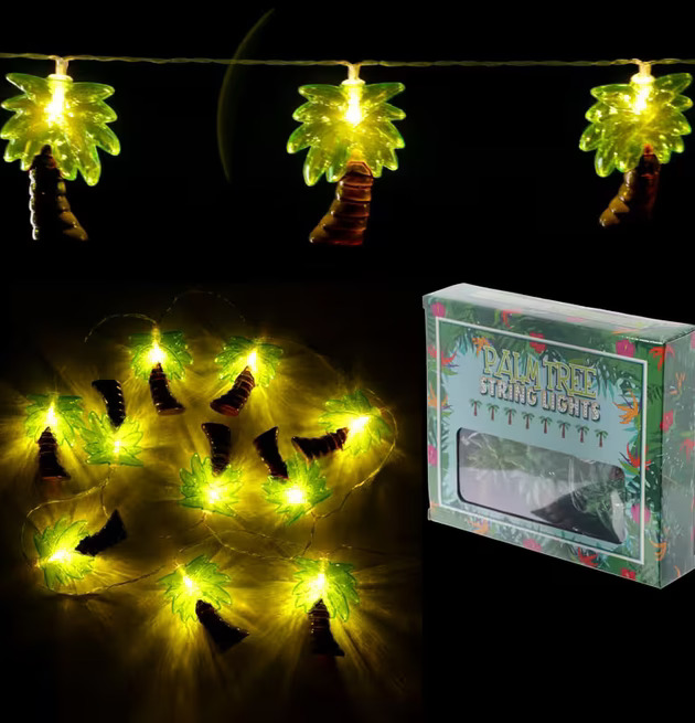 Palm LED Ljusslinga från Puckator med små palmformade lampor