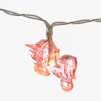 Bild av rosa enhörning LED ljusslinga med detaljer